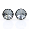 Cercei cu cristale rivoli Swarovski de 8mm Silver Night, argint 925 rodiat