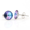 Cercei cu cristale rivoli Swarovski de 8mm Vitrail Light, argint 925 rodiat