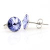 Cercei cu cristale rivoli Swarovski de 8mm Light Sapphire, argint 925 rodiat
