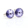 Cercei cu cristale rivoli Swarovski de 8mm Light Sapphire, argint 925 rodiat