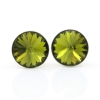 Cercei cu cristale rivoli Swarovski de 8mm Olivine, argint 925 rodiat