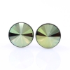 Cercei cu cristale rivoli Swarovski de 8mm Iridescent Green, argint 925 rodiat