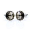 Cercei cu cristale rivoli Swarovski de 8mm Silver Shade, argint 925 rodiat