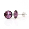 Cercei cu cristale rivoli Swarovski de 8mm Light Amethyst, argint 925 rodiat
