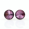 Cercei cu cristale rivoli Swarovski de 8mm Light Amethyst, argint 925 rodiat