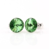 Cercei cu cristale rivoli Swarovski de 8mm Peridot, argint 925 rodiat