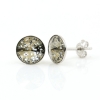 Cercei cu cristale rivoli Swarovski de 8mm Gold Patina, argint 925 rodiat