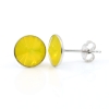 Cercei cu cristale rivoli Swarovski de 8mm Yellow Opal, argint 925 rodiat