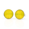 Cercei cu cristale rivoli Swarovski de 8mm Yellow Opal, argint 925 rodiat