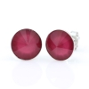 Cercei cu cristale rivoli Swarovski de 8mm Indian Ruby, argint 925 rodiat