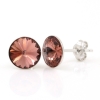 Cercei cu cristale rivoli Swarovski de 8mm Blush Rose, argint 925 rodiat