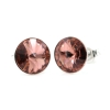 Cercei cu cristale rivoli Swarovski de 8mm Blush Rose, argint 925 rodiat