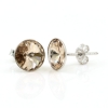Cercei cu cristale rivoli Swarovski de 8mm Light Silk, argint 925 rodiat