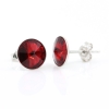 Cercei cu cristale rivoli Swarovski de 8mm Scarlet, argint 925 rodiat