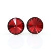 Cercei cu cristale rivoli Swarovski de 8mm Scarlet, argint 925 rodiat