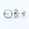 Cercei cu cristale rivoli Swarovski de 8mm Crystal, argint 925 rodiat