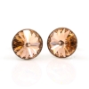 Cercei cu cristale rivoli Swarovski de 8mm Light Peach, argint 925 rodiat