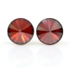 Cercei cu cristale rivoli Swarovski de 8mm Red Magma, argint 925 rodiat