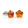 Cercei cu cristale fancy floare Swarovski de 6mm Astral Pink, argint 925 rodiat