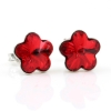Cercei cu cristale fancy floare Swarovski de 10mm Light Siam, argint 925 rodiat