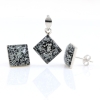 Set Cercei si pandantiv cu cristale Pixie Swarovski Starshine argint 925 rodiat