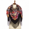Premium shawl Beauty Girl, wool, black - 125x125cm