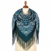 Premium shawl Waiting for the Holiday, wool, marin turquoise - 125x125cm