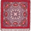 Premium shawl Butterfly dream, wool, raspberry red - 125x125cm