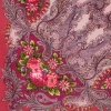 Premium shawl Butterfly dream, wool, raspberry red - 125x125cm