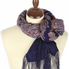 Premium shawl Magical Dance, wool, blue - 125x125cm