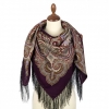 Premium shawl February, wool, brown - 125x125cm