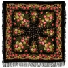 Sal premium Black eyes din lana, negru, 125x125cm