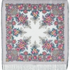 Premium shawl Rococo, wool, grey - 125x125cm