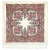 Premium shawl Lyre, wool, ivory - 125x125cm