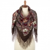 Premium shawl Fairy Tales of Summers Night, wool, brown - 125x125cm