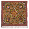 Premium scarf Golden Seine, wool, brown - 110x110cm