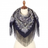 Premium scarf Rosemary, wool, bleumarin - 89x89cm