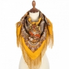 Premium scarf On The Wings of Memory, wool, yellow - 89x89cm