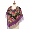 Premium scarf Rose City region, wool, fuchsia - 89x89cm