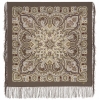 Premium scarf Light in the Palms, wool, brown - 89x89cm