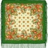 Premium scarf Southgirl, wool, green - 89x89cm