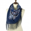 Premium scarf Maria, wool, blue - 89x89cm