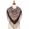 Premium scarf Nightingale, wool, brown - 89x89cm