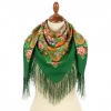 Premium scarf Guslitsky region, wool, green - 89x89cm