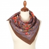 Premium scarf Merry Days wool, brown - 72x72cm