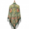 Premium shawl Lace, silk, green - 130x130cm