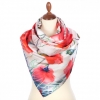 Premium scarf Enchantment with poppies, satin - 200x65cm