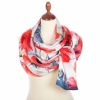 Premium scarf Enchantment with poppies, satin - 200x65cm