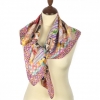 Premium scarf Happy friends, crepe de chine silk - 89x89cm