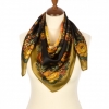 Premium scarf Zhostovo Bouquet, satin - 89x89cm